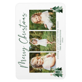 Cute Grönt Julgranar Helgdag 3-foto Magnet