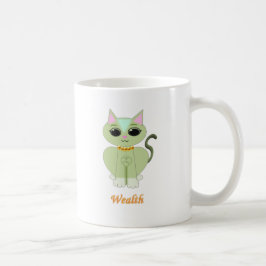 Cute grönt kattunge tecknad kaffemugg