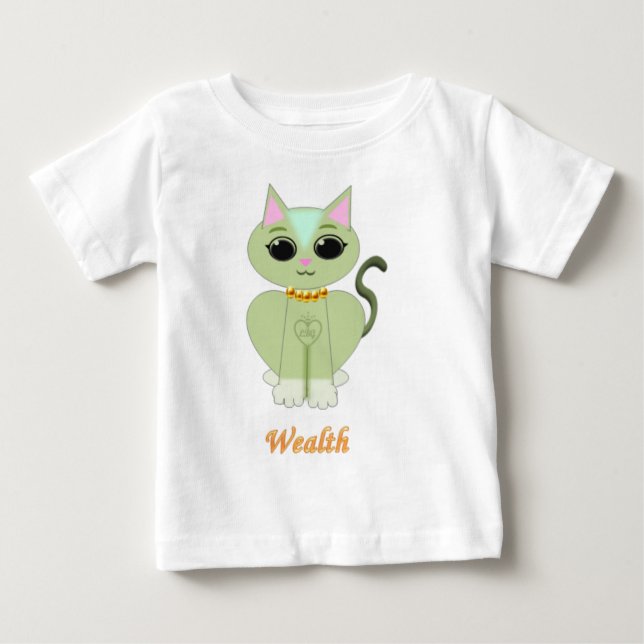 Cute grönt kattunge tecknad tee (Framsida)
