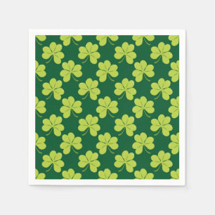Cute Grönt Klöver Shamrock Mönster Pappersservett