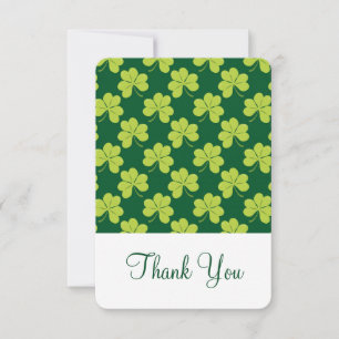 Cute Grönt Klöver Shamrock Mönster Tack Kort
