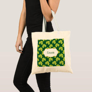 Cute Grönt Klöver Shamrock Mönster Tygkasse