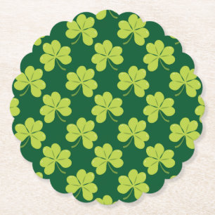 Cute Grönt Klöver Shamrock Mönster Underlägg Papper