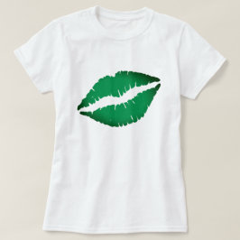 Cute Grönt Läppar Kiss Me Jag är Irish St Patrick  T Shirt