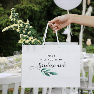 Cute Grönt Löv Calligraphy Bridesmaid