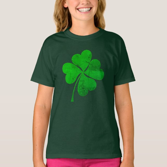 Cute Grönt Lucky 4 lämnar Klöver St. Patrick's Day T Shirt (Framsida)