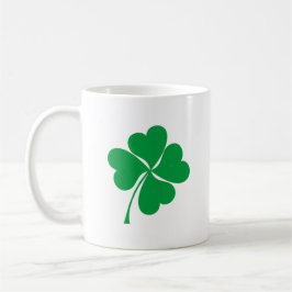 Cute Grönt Lucky 4 löv hjärta Klöver shamrock Kaffemugg