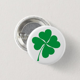 Cute Grönt Lucky 4 löv hjärta Klöver shamrock Knapp