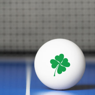Cute Grönt Lucky 4 löv hjärta Klöver shamrock Pingisboll