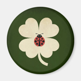 Cute Grönt Lucky Ladybug Shamrock Magnet