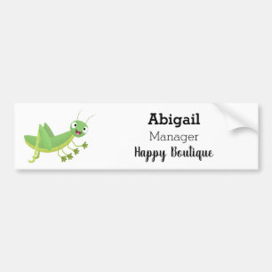 Cute grönt lycklig grasopper tecknad bildekal