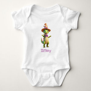 Cute grönt magician dinosaur t shirt