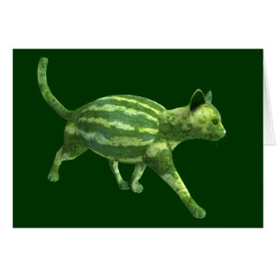 Cute Grönt Melon Bengalcat Hälsningskort