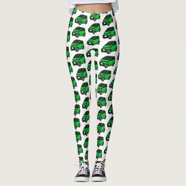 Cute grönt - mikrobil leggings (Framsida)