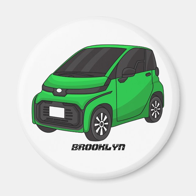 Cute grönt - mikrobil magnet (Framsidan)