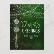 Cute grönt monogram prydnadsföremål Jul nytt år