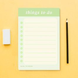 Cute Grönt Namn School to Do List Post-it Block