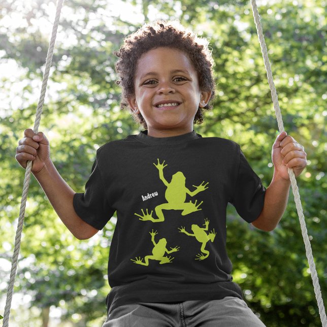 Cute Grönt och Black Frog Kids T Shirt (Skapare uppladdad)