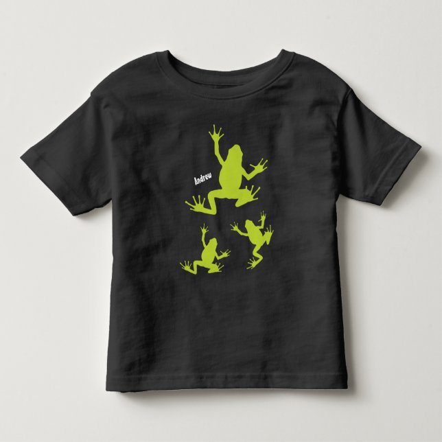 Cute Grönt och Black Frog T Shirt (Framsida)