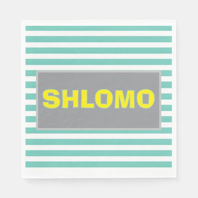 Cute-grönt och gult Stripe-blöjor Pappersservett (Framsidan)