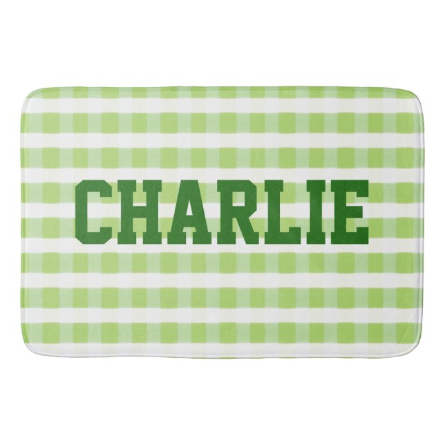 Cute Grönt och vit Badrumsmatta (Framsidan)