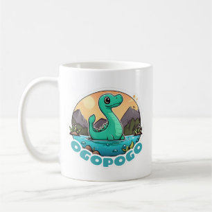 Cute Grönt Ogopogo, Okanagan Sjö Monster Kaffemugg