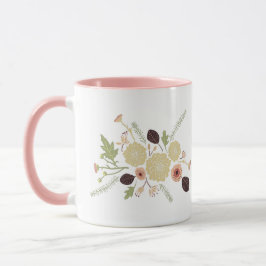 Cute Grönt Peach Blommigt Flowers Motif Mugg