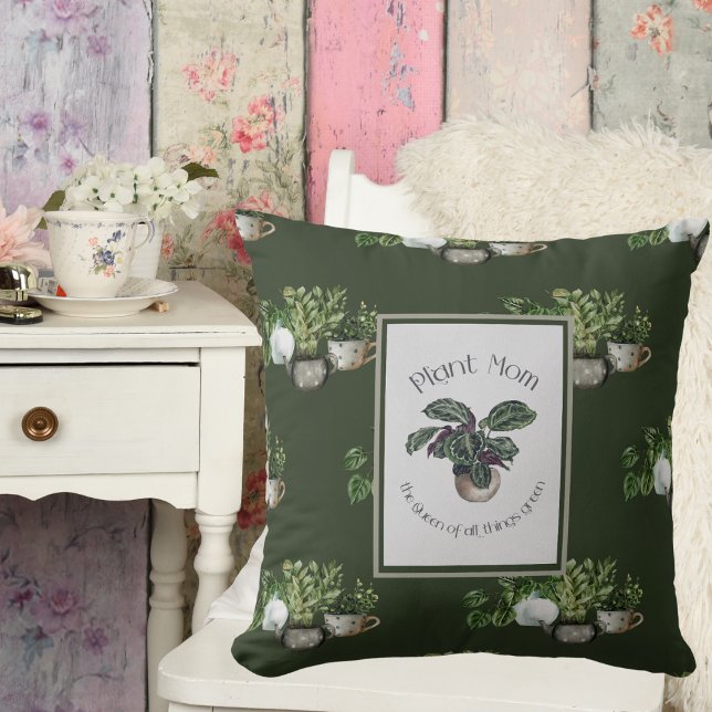  Cute Grönt Plant Mamma Quote Gardener Gift Kudde (Skapare uppladdad)