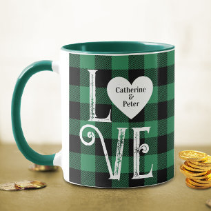 Cute Grönt Play Kärlek Tur Heart Klöver par Mugg