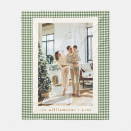 Cute Grönt Pput Anpassningsbar Family Photo-jul Fleecefilt