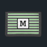 Cute Grönt Rand Anpassningsbar Single Initial Blac<br><div class="desc">Den här strimlade enstaka plånboken är söt och öga fångas. Det är en söt- och elegant-design.</div>