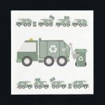Cute Grönt Recycling Lastbil Kids Fordon Birthday Pappersservett<br><div class="desc">En söt illustration av grönt sopor lastbilar sortering och insamling i sopor. En grönt sopor lastbilar och dess utformning av återvinningsmaterial. Ett sött tema för barns födelsedag och en skräddarsydd gåva till alla som illustrerar kärlek till återvinna,  sopor lastbilar,  transport,  fordon och hand plockade.</div>