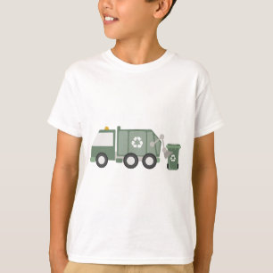 Cute Grönt Recycling Lastbil Kids Fordon Birthday T Shirt