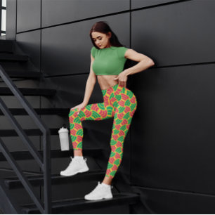 Cute Grönt Retro Gym Yoga Women Tight Leggings