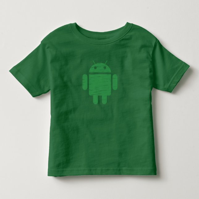 Cute Grönt Robot T-shirt (Framsida)