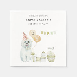 Cute Grönt Rust Party Puppy Hund oavsett ålder Pappersservett