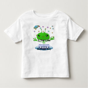 Cute Grönt Rymden Utomjordingar med Space Frakt T-shirt