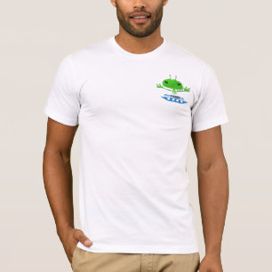 Cute Grönt Rymden Utomjordingar med Space Frakt T Shirt