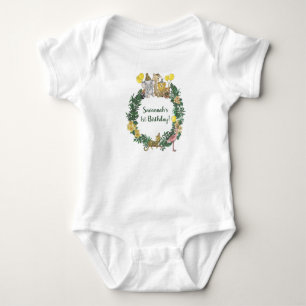 Cute Grönt Safari Djur Utandning Första födelse T Shirt