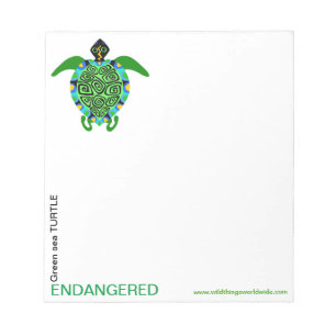 Cute Grönt Sea TURTLE - Conservation - Anteckningsblock