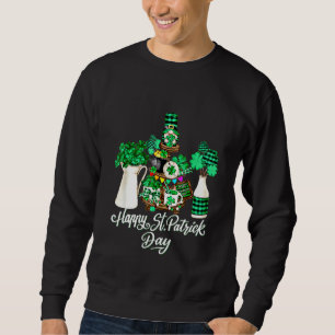 Cute Grönt Shamrock Decor with Lycklig St Patricks Lång Ärmad Tröja