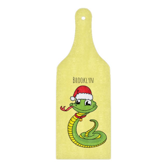 Cute grönt snake med Santa tecknad (Framsidan)