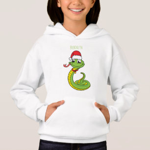 Cute grönt snake med Santa tecknad T Shirt