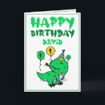 Cute Grönt T-Rex Dino Grandson 1:a födelsedagen Kort<br><div class="desc">Cute Grönt T-Rex Dino Grandson 1st Birthday, den här designen är för alla som tittar för något trevligt för en liten pojke på hans första födelsedag. Om du är tittar för första födelsedagsinbjudningar, särskilt för din sonson, är det här precis vad du behöver. Utformningen har en söt dinosaurie med en...</div>