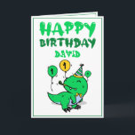 Cute Grönt T-Rex Dino Grandson 1:a födelsedagen Kort<br><div class="desc">Cute Grönt T-Rex Dino Grandson 1st Birthday, den här designen är för alla som tittar för något trevligt för en liten pojke på hans första födelsedag. Om du är tittar för första födelsedagsinbjudningar, särskilt för din sonson, är det här precis vad du behöver. Utformningen har en söt dinosaurie med en...</div>