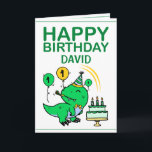 Cute Grönt T-Rex Dinosaur Grandson 1:a födelsedage Kort<br><div class="desc">Cute Grönt T-Rex Dinosaur Grandson 1st Birthday, den här designen är för alla som tittar för något trevligt för en liten pojke på hans första födelsedag. Om du är tittar för 1:a födelsedag, särskilt för din barnson, är det här precis vad du behöver. Utformningen har en söt dinosaurie som bär...</div>