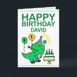 Cute Grönt T-Rex Dinosaur Grandson 1:a födelsedage Kort<br><div class="desc">Cute Grönt T-Rex Dinosaur Grandson 1st Birthday, den här designen är för alla som tittar för något trevligt för en liten pojke på hans första födelsedag. Om du är tittar för 1:a födelsedag, särskilt för din barnson, är det här precis vad du behöver. Utformningen har en söt dinosaurie som bär...</div>