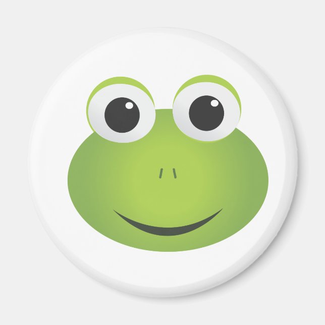 Cute Grönt Tecknad Frog Magnet (Framsidan)