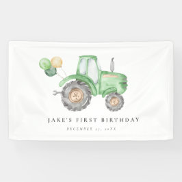 Cute Grönt Tractor Birthday