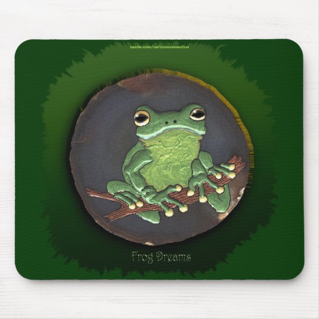 Cute Grönt Träd Frog Animal-älskare Gift Musmatta (Framsidan)